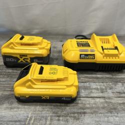 AS-IS DEWALT 20V XR Lithium-Ion Starter Pack with 8.0 Ah and 4.0 Ah Battery Packs and Charger