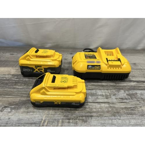 AS-IS DEWALT 20V XR Lithium-Ion Starter Pack with 8.0 Ah and 4.0 Ah Battery Packs and Charger