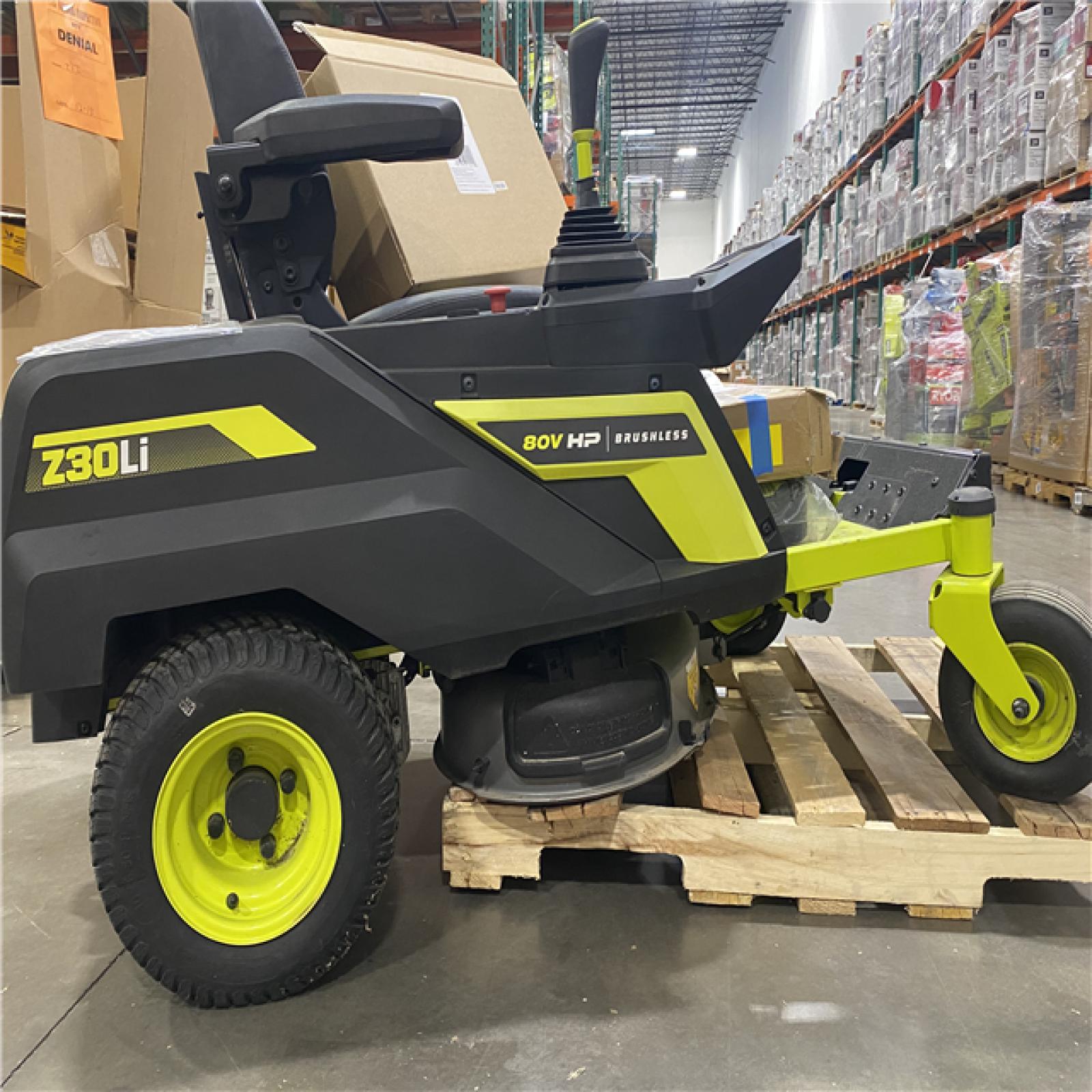 Dallas Location - As-Is RYOBI 80V HP Brushless 30 in.Riding Mower with (2) 80V 10 Ah Batteries and Charger
