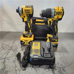 AS-IS- Dewalt 20V MAX XR Brushless Lithium-Ion 1/2 in. Cordless Hammer Drill Driver and Impact Driver Combo Kit with 1 (1.7 Ah/4 Ah)