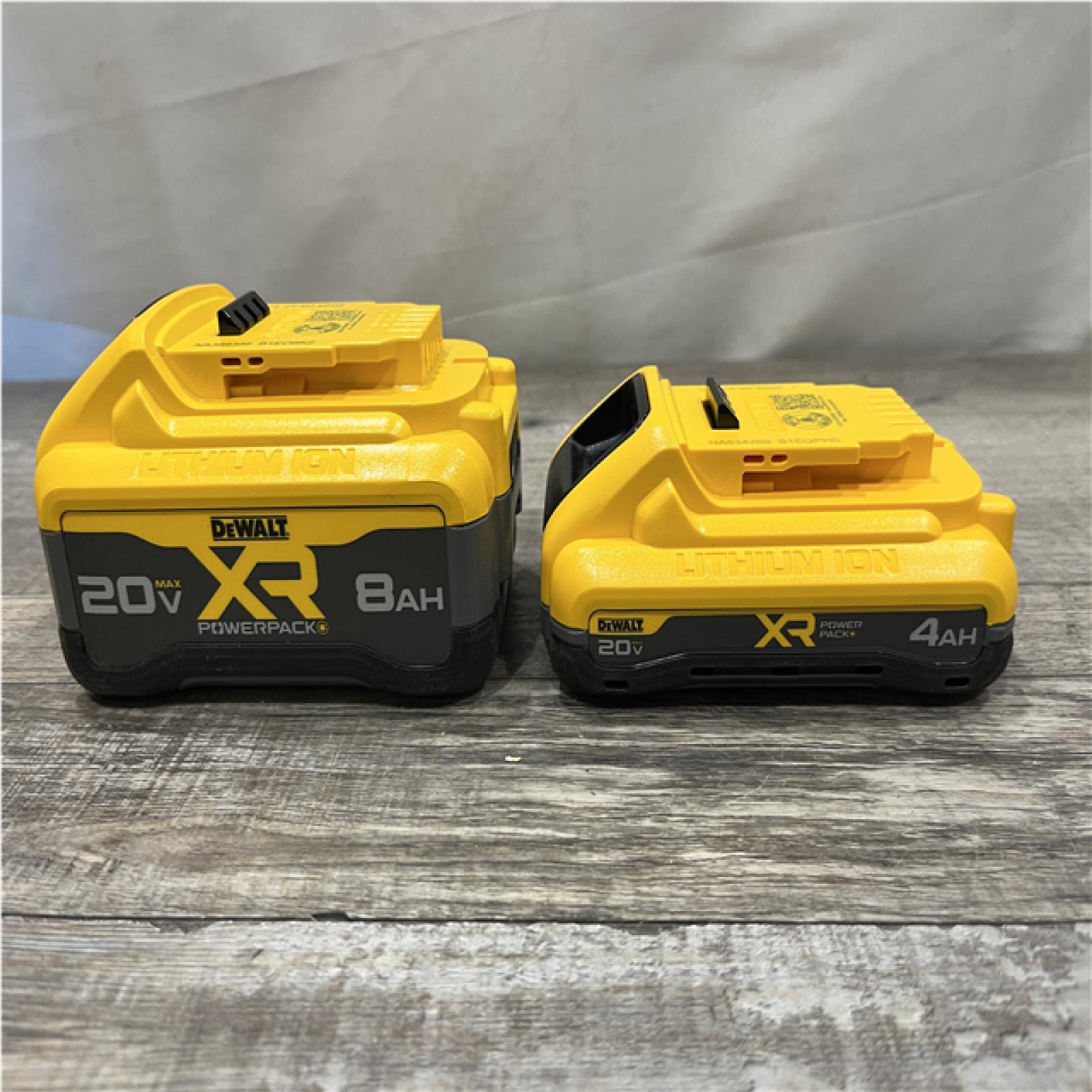 AS-IS DEWALT 20V XR Lithium-Ion Starter Pack with 8.0 Ah and 4.0 Ah Battery Packs and Charger