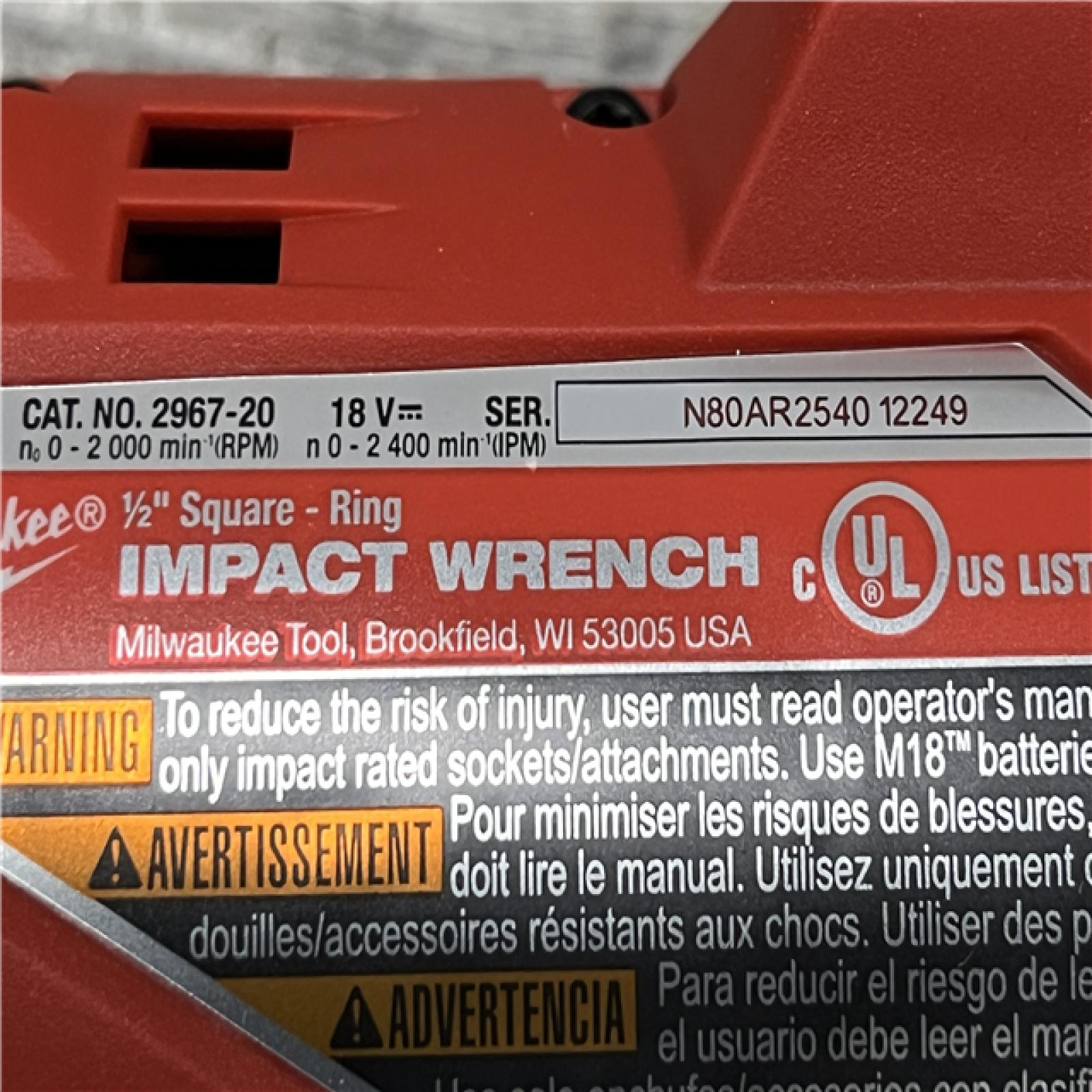 AS-IS Milwaukee FUEL 18V Lithium-Ion Brushless Cordless 1/2 in. Impact Wrench w/Friction Ring Kit
