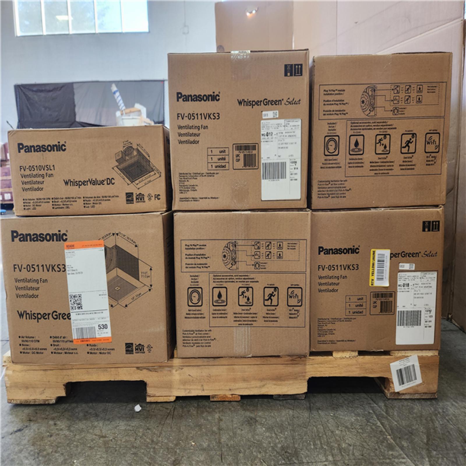 Phoenix NEW Panasonic WhisperGreen Ventilating Fan Pallet (11-Total)