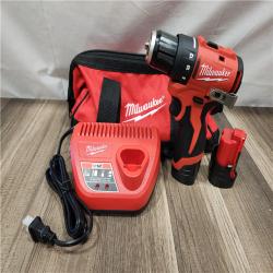 AS-IS- Milwaukee Tool M12 3/8 in. Brushless Cordless Drill/Driver Kit (Battery & Charger)