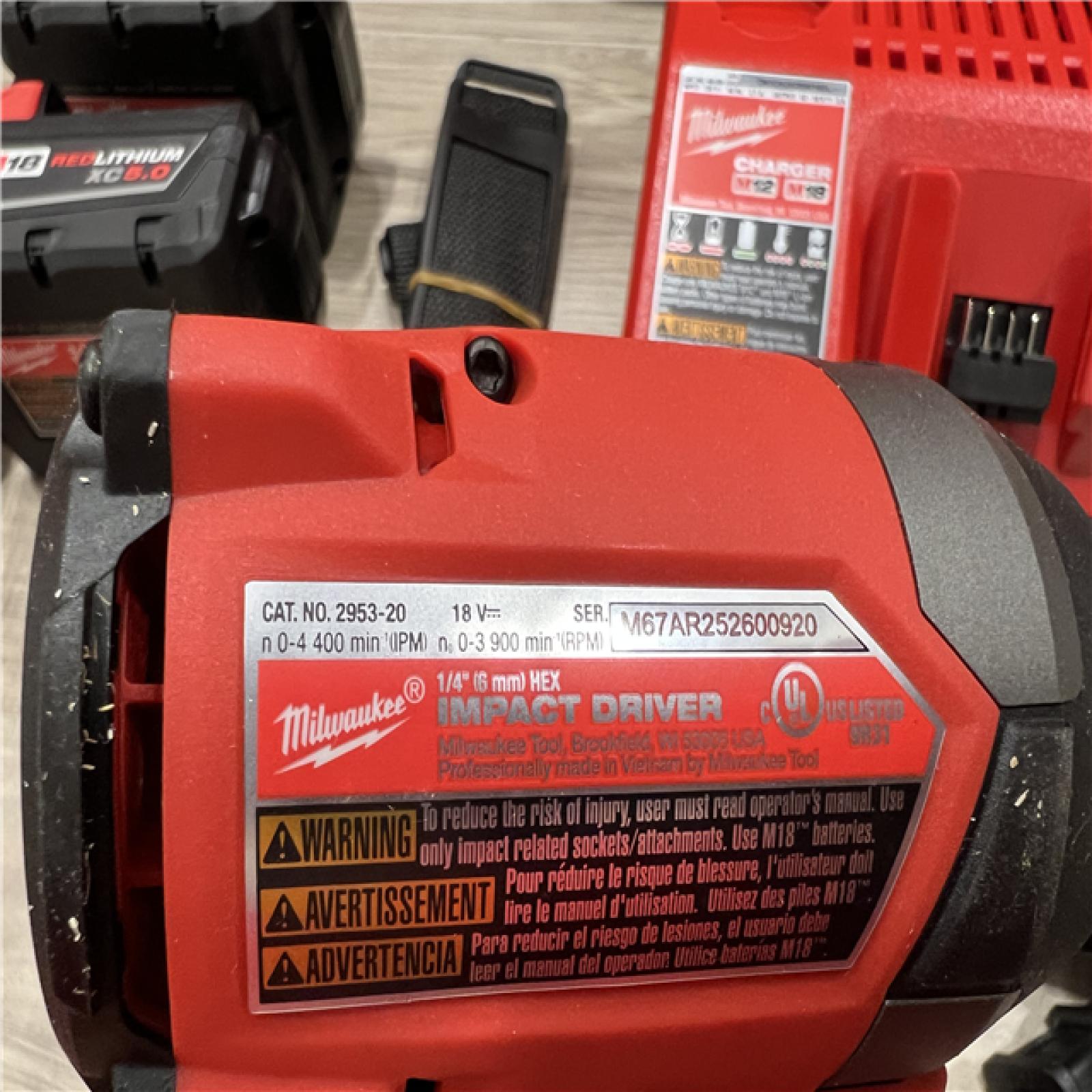 LIKE NEW Milwaukee M18 FUEL 18V Lithium-Ion Brushless Cordless Combo Kit (5-Tool) with Two 5.0 Ah Batteries  1 Charger 1 Tool Bag