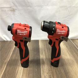 AS-IS Milwaukee 12-Volt Lithium-Ion Brushless Cordless Subcompact Drill and Impact Driver Combo Kit