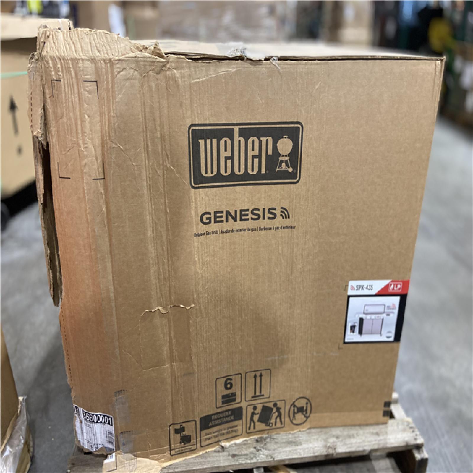 DALLAS LOCATION - Weber Genesis Smart SPX-435 4-Burner Liquid Propane Gas Grill in Stainless Steel with Side Burner