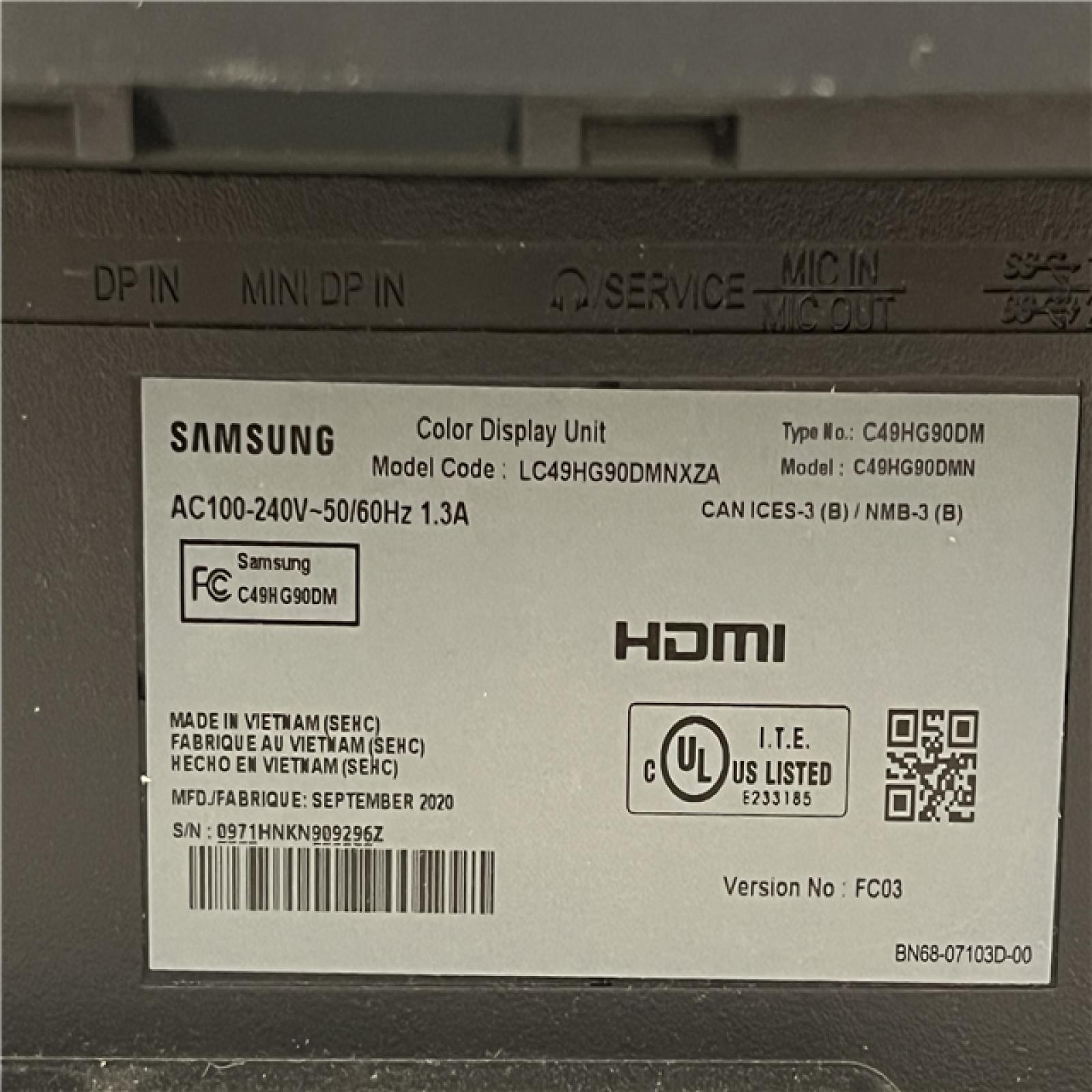 AS-IS Samsung Commercial Display 49 CHG90 QLED Gaming Monitor C49HG90DMN