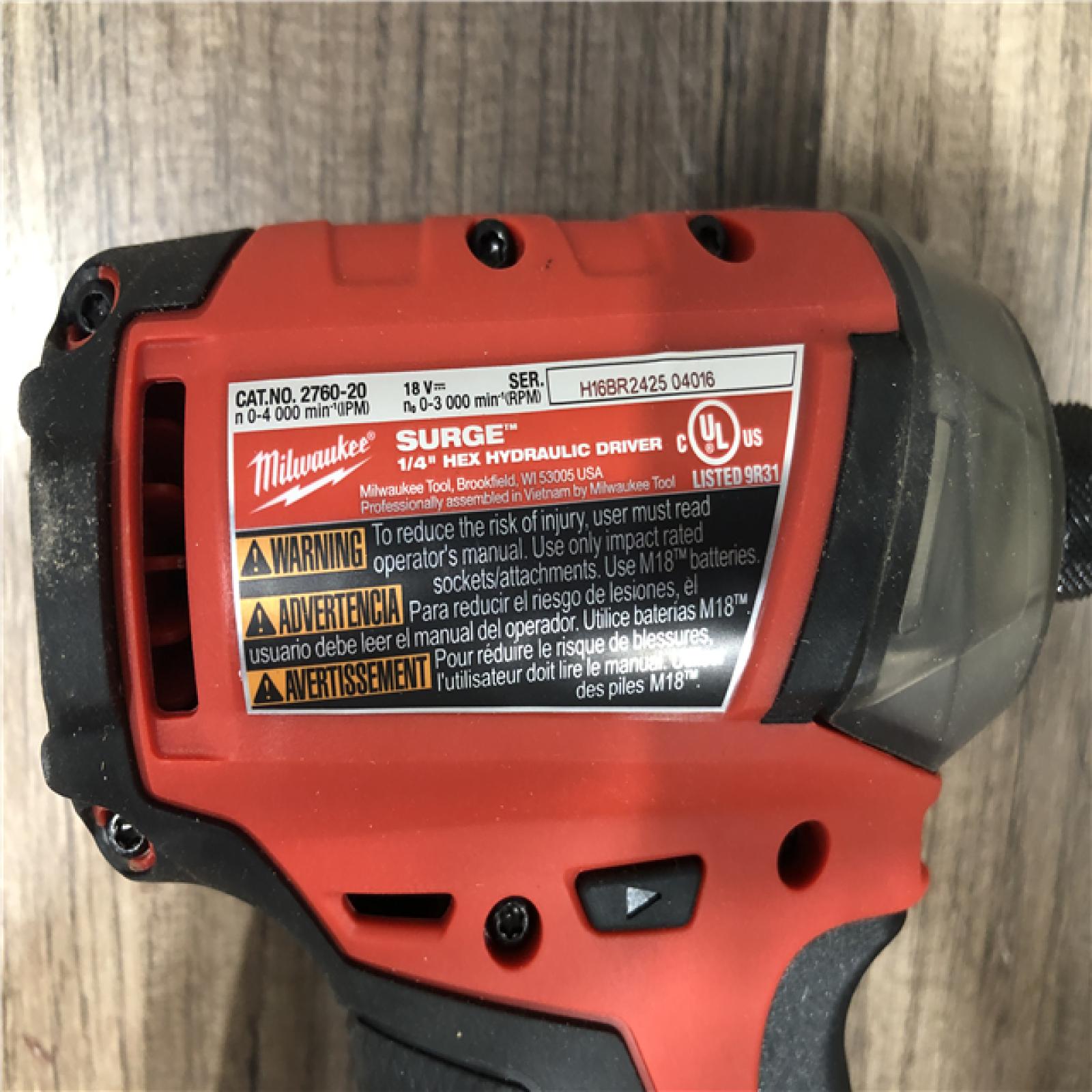AS-IS Milwaukee  FUEL SURGE 18V Lithium-Ion Brushless Cordless 1/4 in. Hex Impact Driver (Tool-Only)