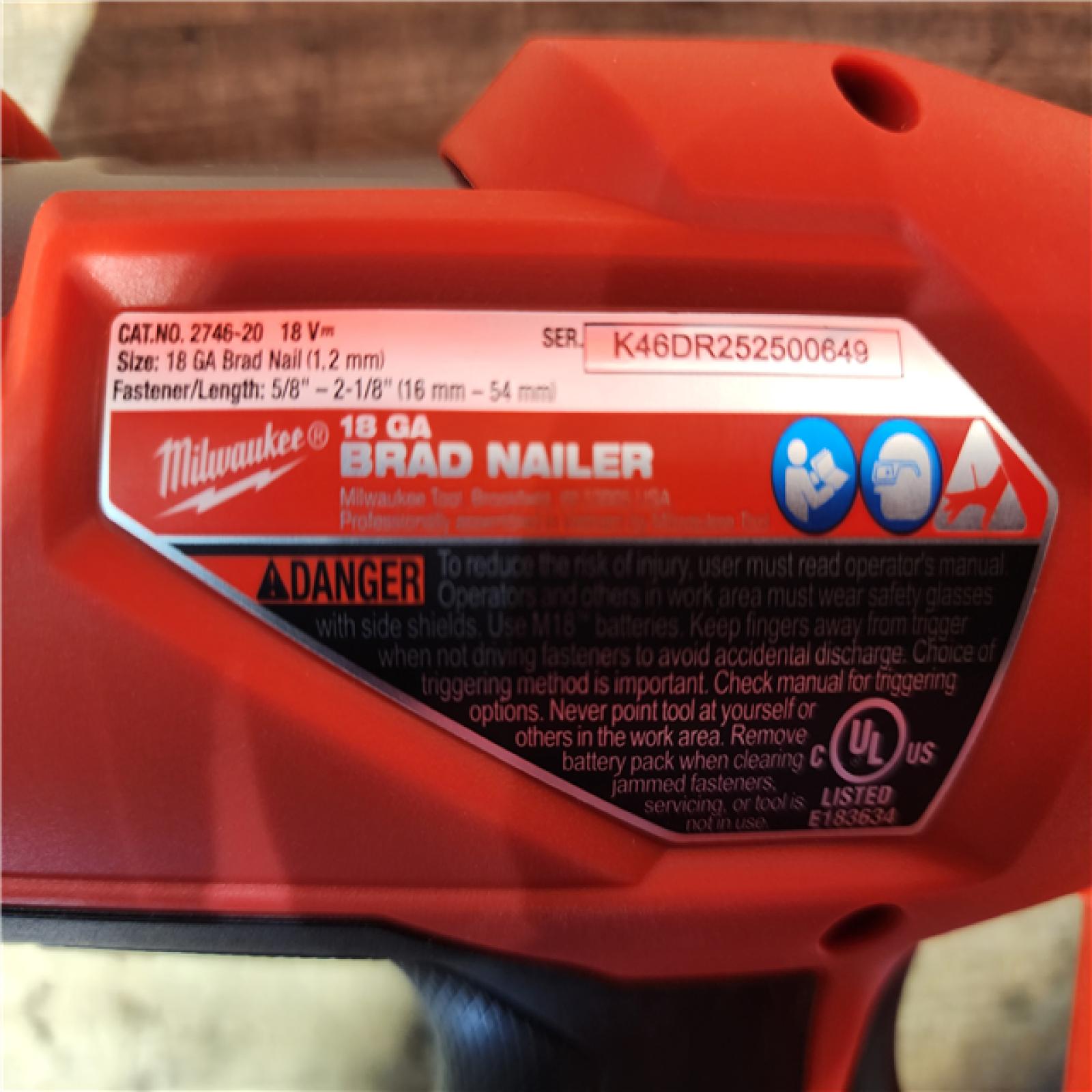 HOUSTON LOCATION - AS-IS (APPEARS LIKE NEW) Milwaukee FUEL 18-Volt Lithium-Ion Brushless Cordless Gen II 18-Gauge Brad Nailer (Tool-Only)