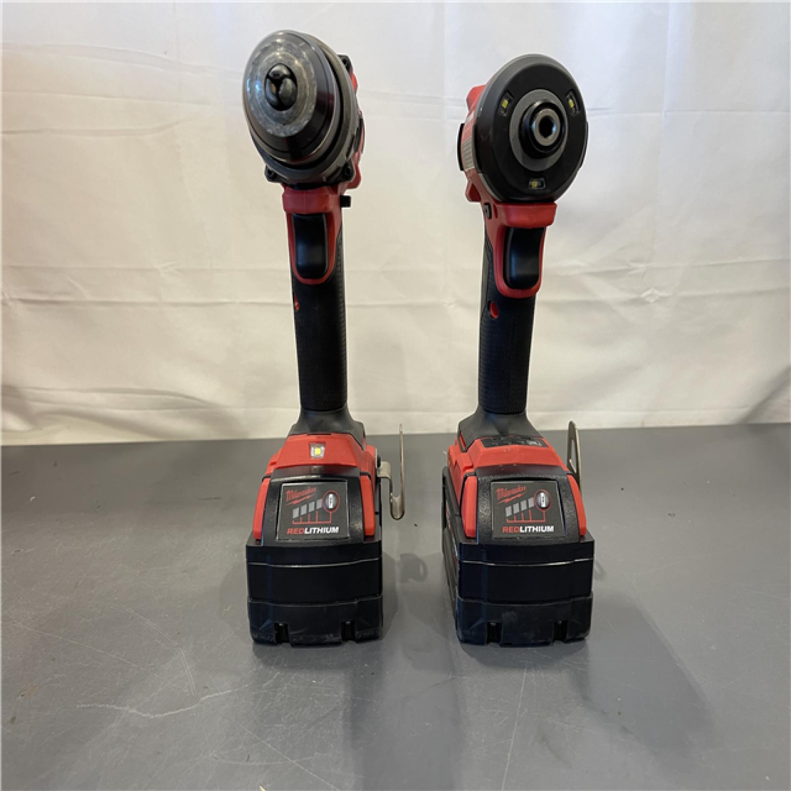 AS-IS - MILWAUKEE FUEL 18V Lithium-Ion Brushless Cordless Hammer Drill and Impact Driver Combo Kit