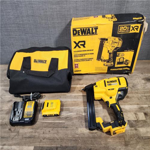 HOUSTON LOCATION - AS-IS DeWALT DCN681D1 20V MAX 18ga Cordless Brushless Narrow Crown Stapler Kit w/ BATTERY & CHARGER