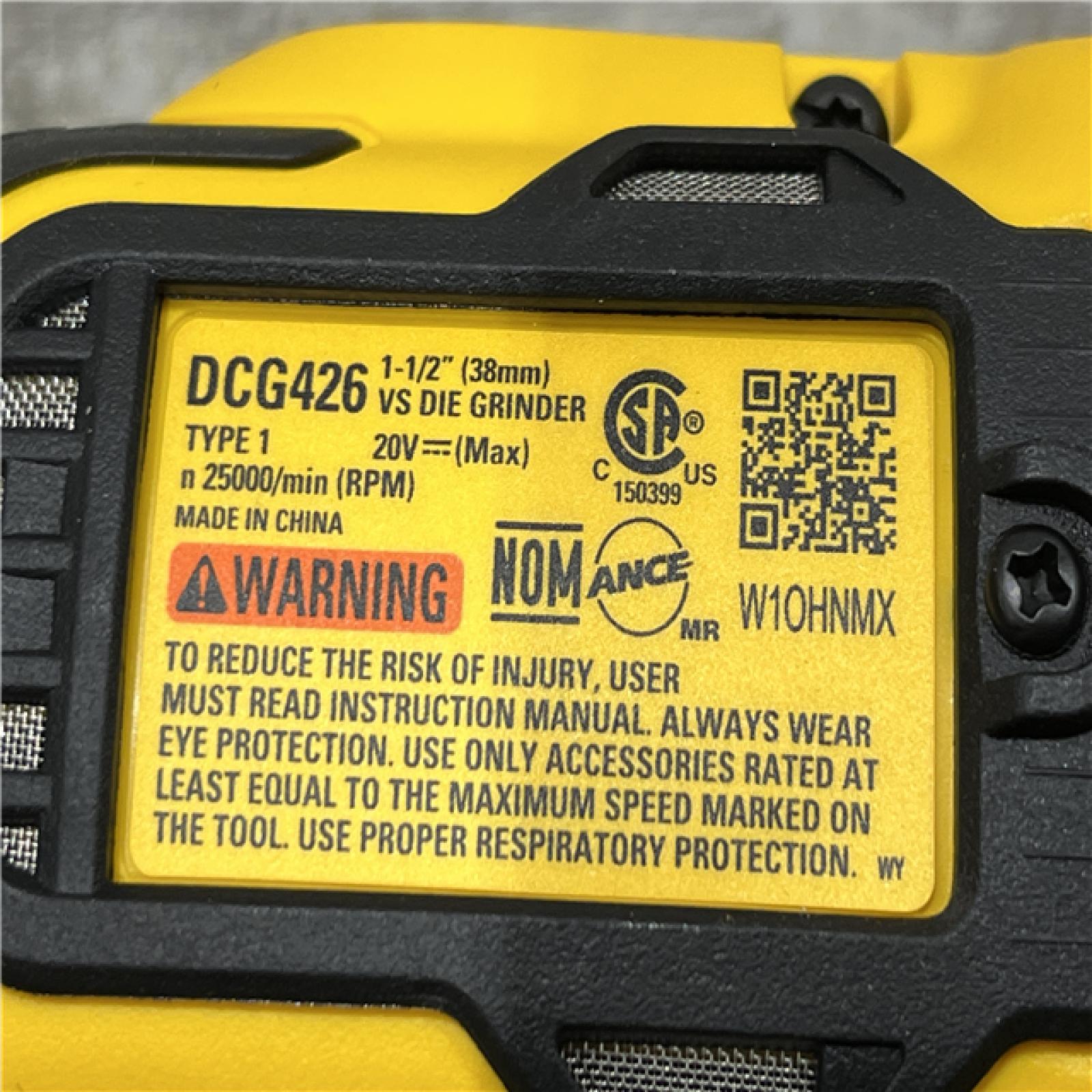 AS-IS DEWALT 20-Volt MAX XR Lithium-Ion Cordless Brushless 1-1/2 in. Variable Speed Die Grinder (Tool-Only)