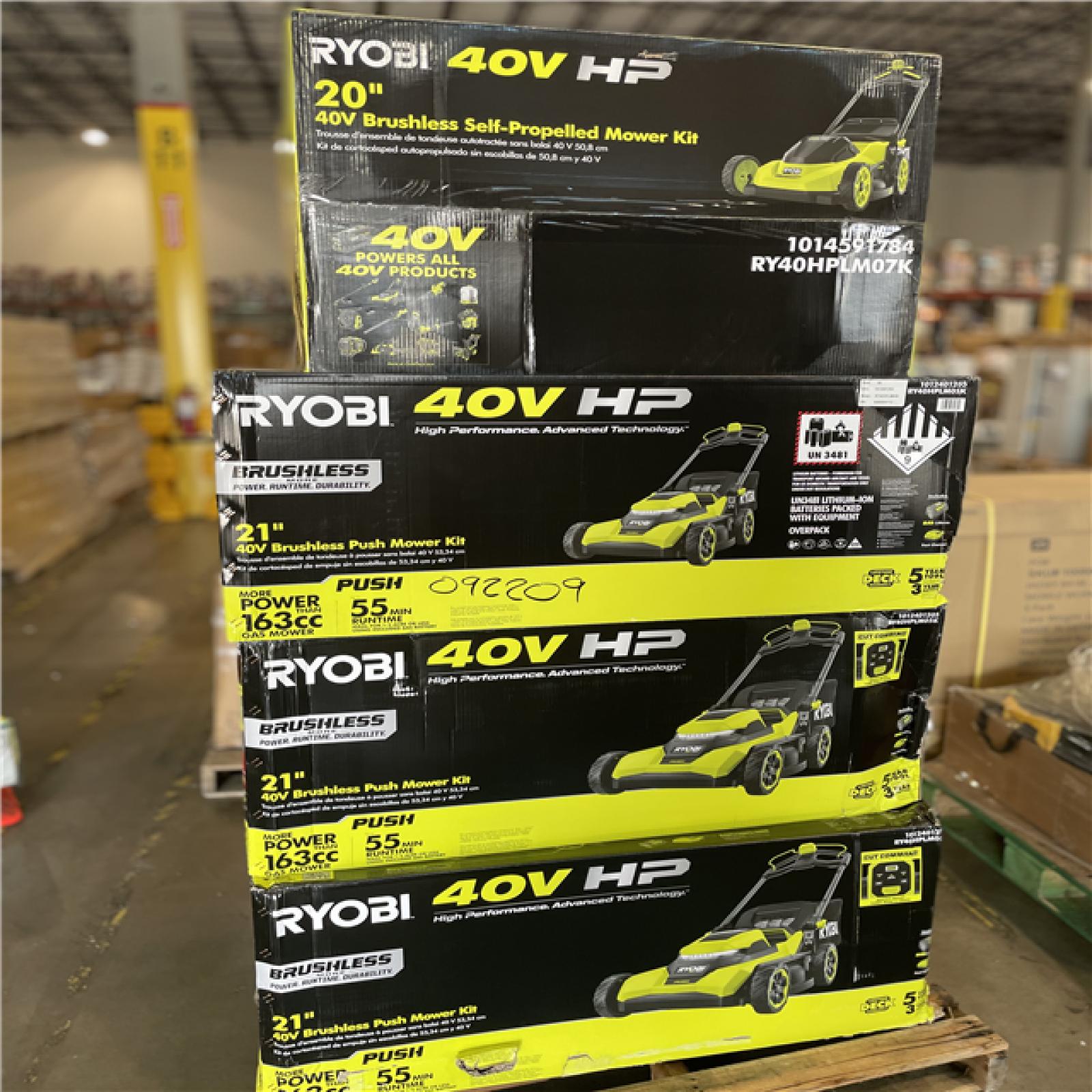 DALLAS LOCATION- AS-IS RYOBI 40V HP Brushless 21 in. Cordless Mower with 8.0 Ah Battery and Charger (4 UNITS)