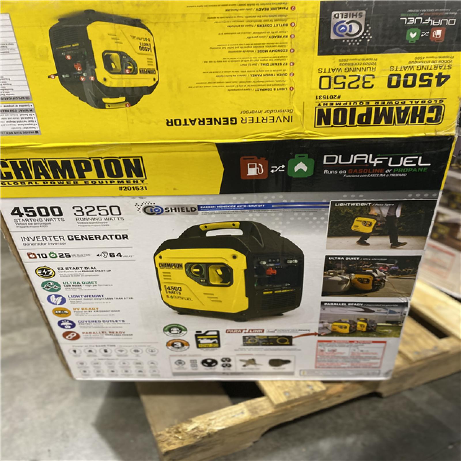 Dallas Location - As-Is Champion Power Equipment 4500/3250-Watt Inverter Generator