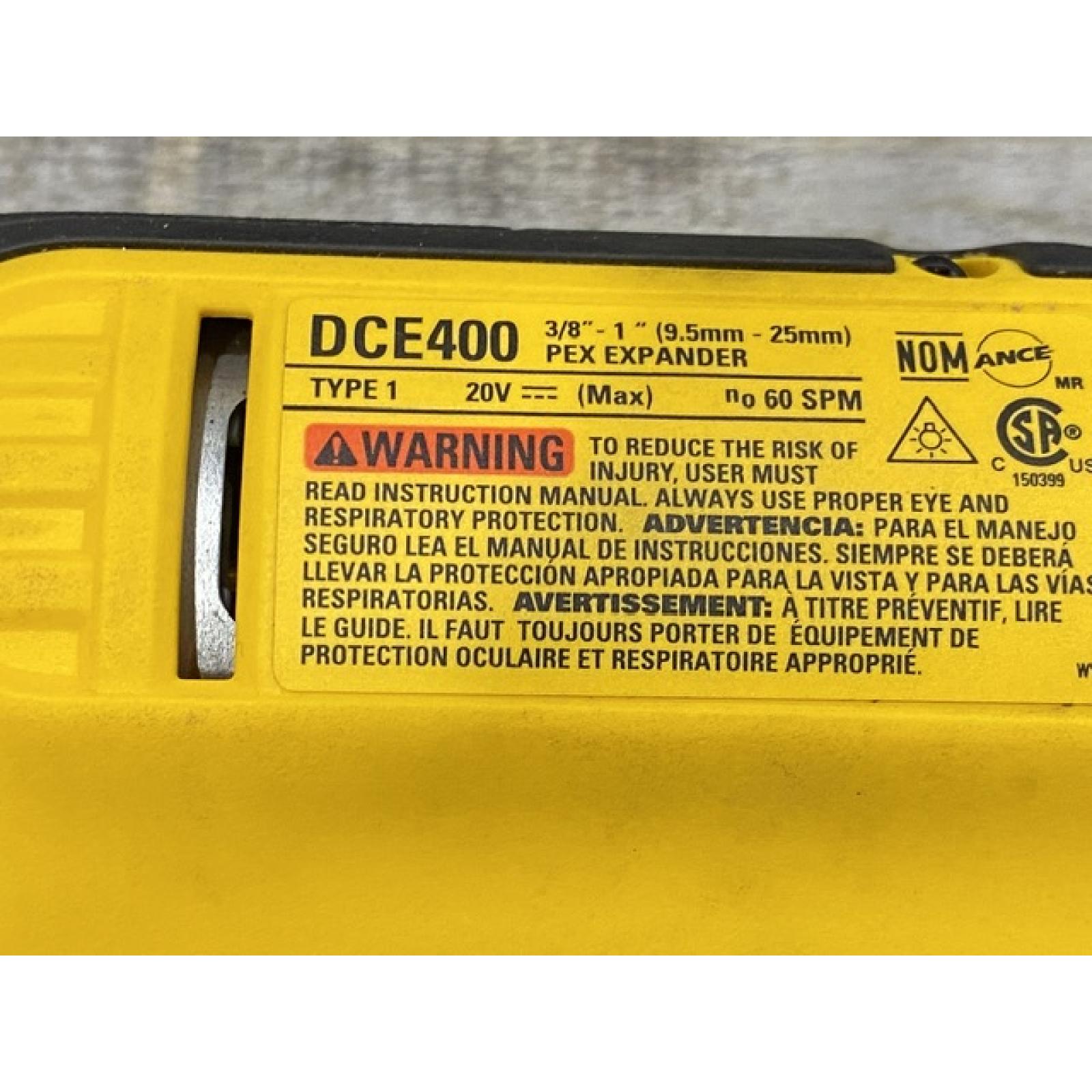 AS-IS DEWALT 20V MAX Cordless 1 in. PEX Expansion Tool Kit