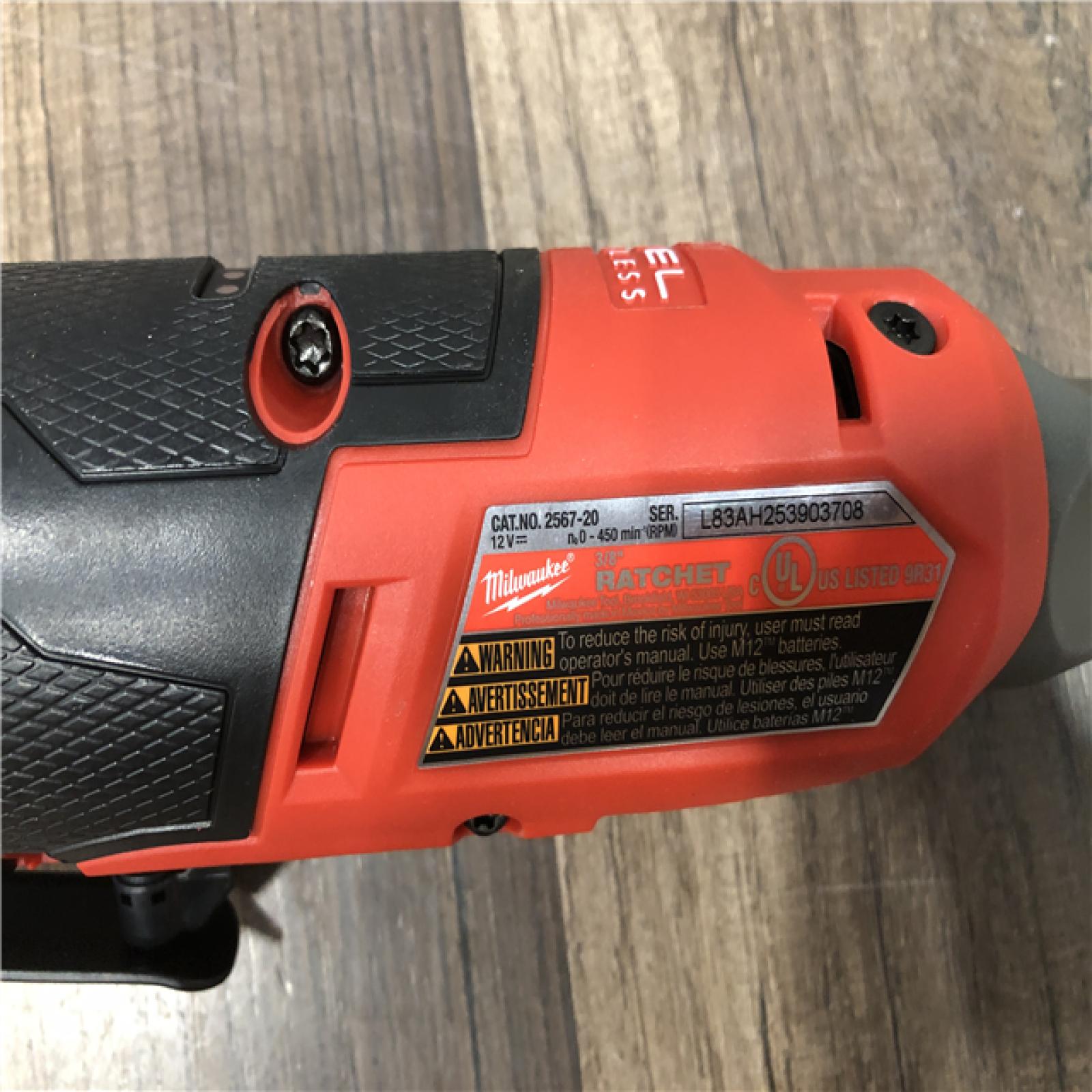 AS-IS Milwaukee FUEL 12-Volt Lithium-Ion Brushless Cordless High Speed 3/8 in. Ratchet (Tool-Only)