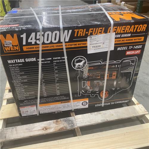 Dallas Location - NEW-  WEN TF1450X 14500-Watt 120V/240V Tri-Fuel Generator