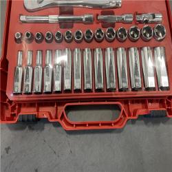 AS-IS - Milwaukee 3/8 in. Drive SAE/Metric Ratchet and Socket Mechanics Tool Set (56-Piece)
