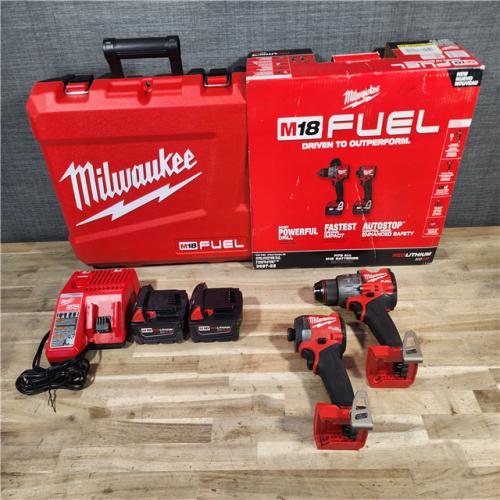HOUSTON LOCATION - AS-IS MILWAUKEE FUEL 18V Lithium-Ion Brushless Cordless Hammer Drill and Impact Driver Combo Kit (2-Tool) with 2 Batteries