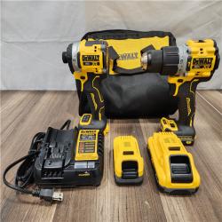 AS-IS- DeWalt 20V XR Lithium-Ion Cordless 2-Tool Combo Kit with 4.0 Ah and 1.7 Ah Batteries and Charger