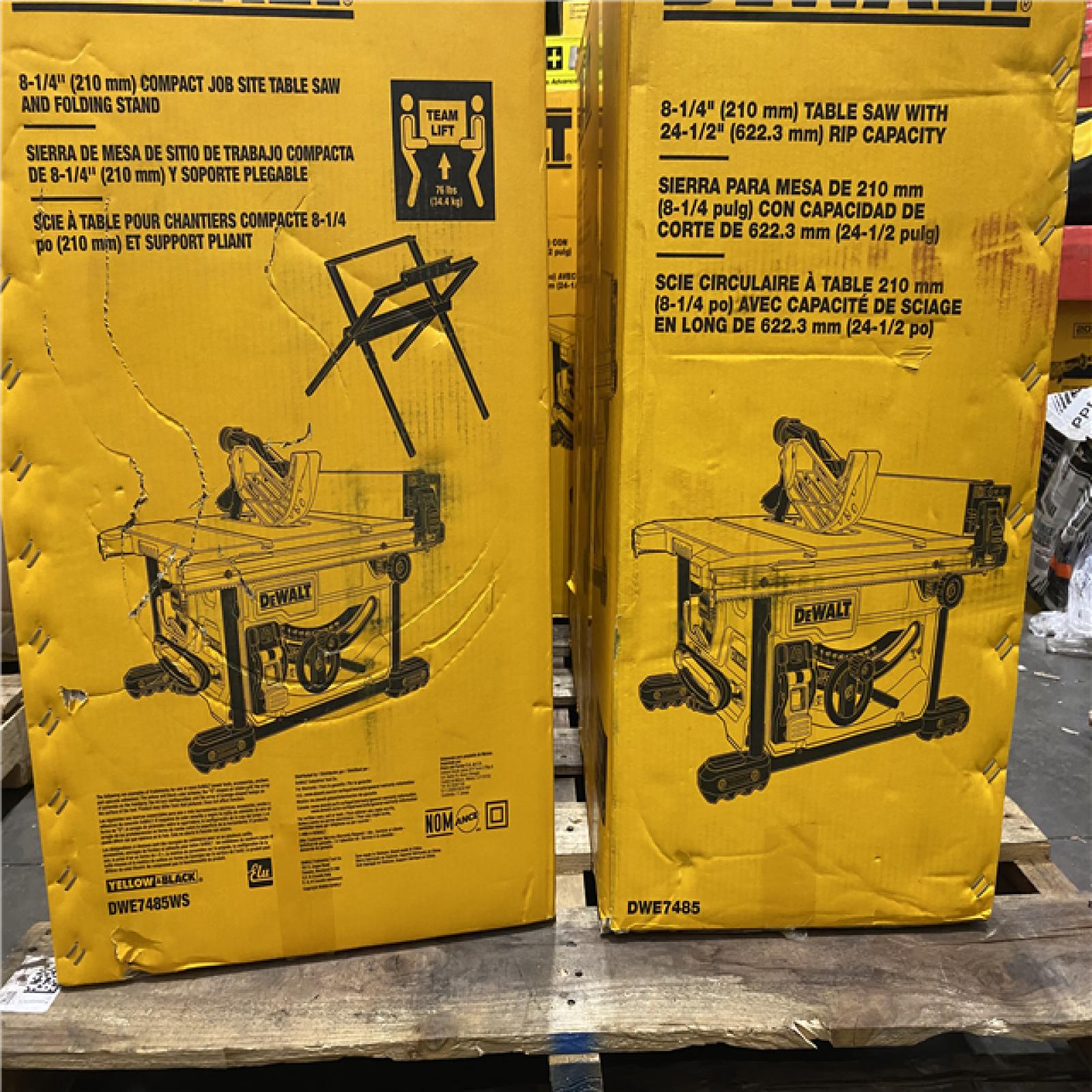 Dallas Location - As-Is DEWALT 15 Amp Corded 8-1/4 in. Compact Portable Jobsite Tablesaw(Lot Of 3)