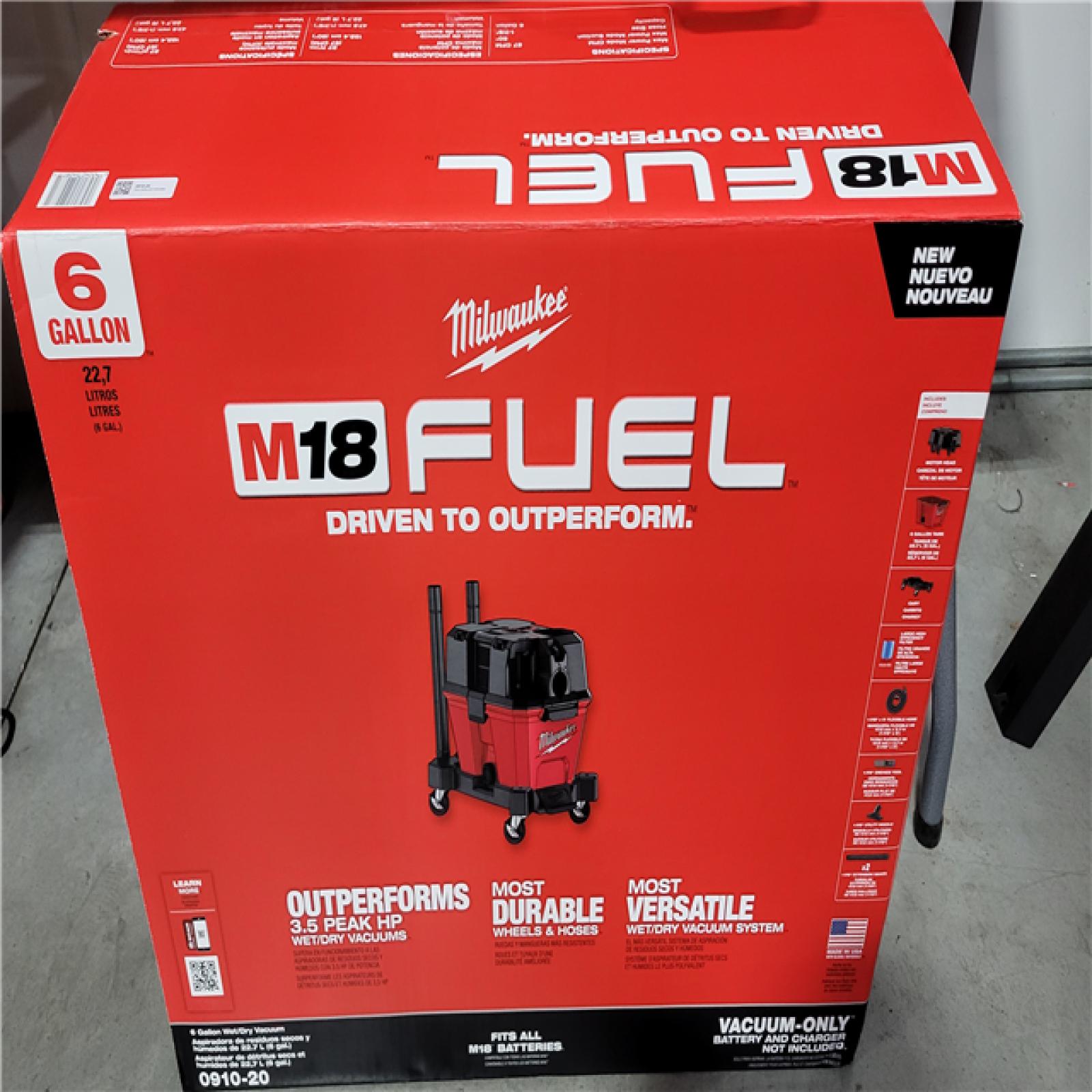 California NEW Milwaukee 6-Gallon Wet/Dry Vacuum (Tool Only)