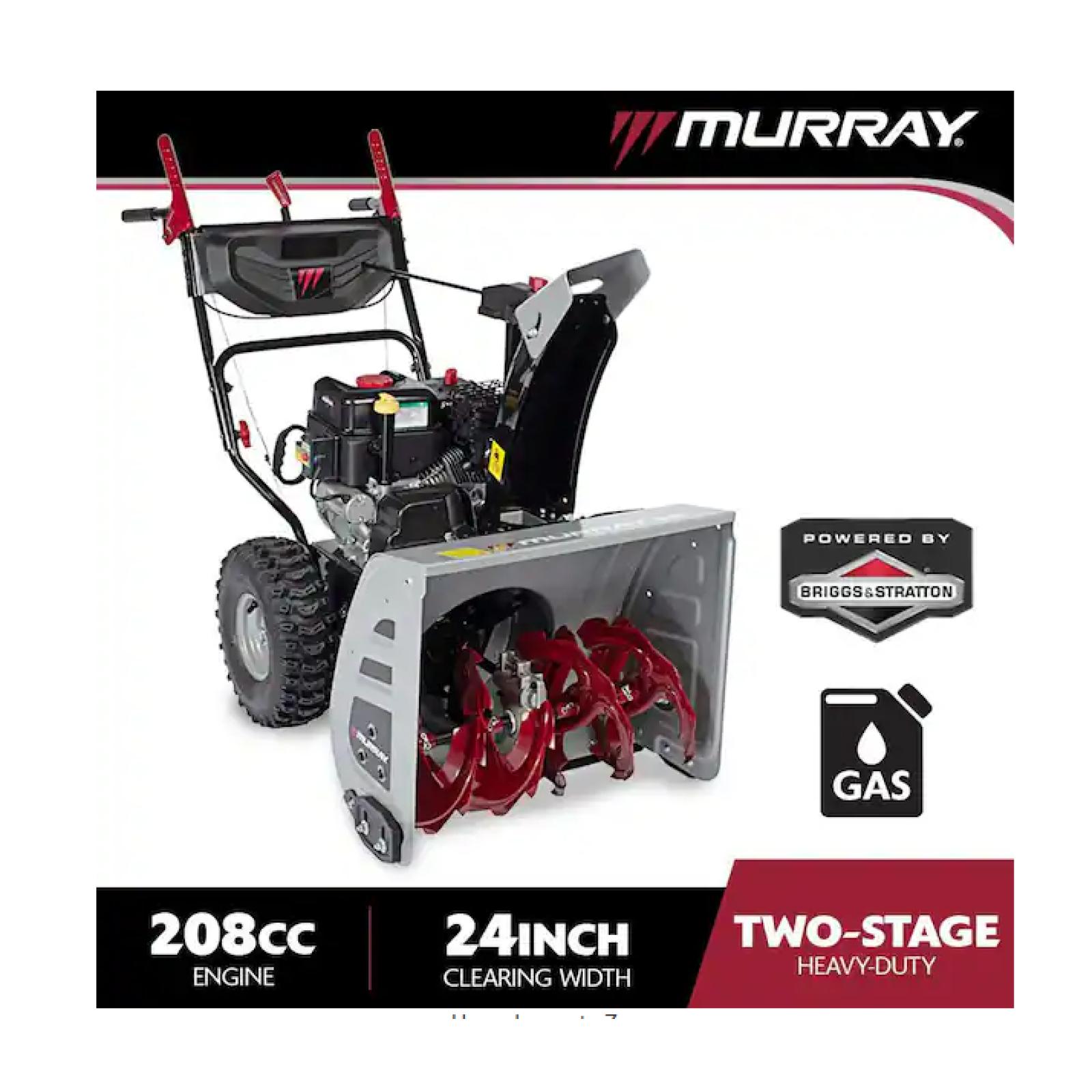 DALLAS LOCATION - Murray 24 in. 208cc Self-Propelled 2-Stage Gas Snow Blower with Electric Start