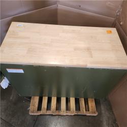 Phoenix Husky Heavy Duty 61 in. W x 23 in. D 15-Drawer Matte Army Green Mobile Workbench Cabinet with Solid Wood Top