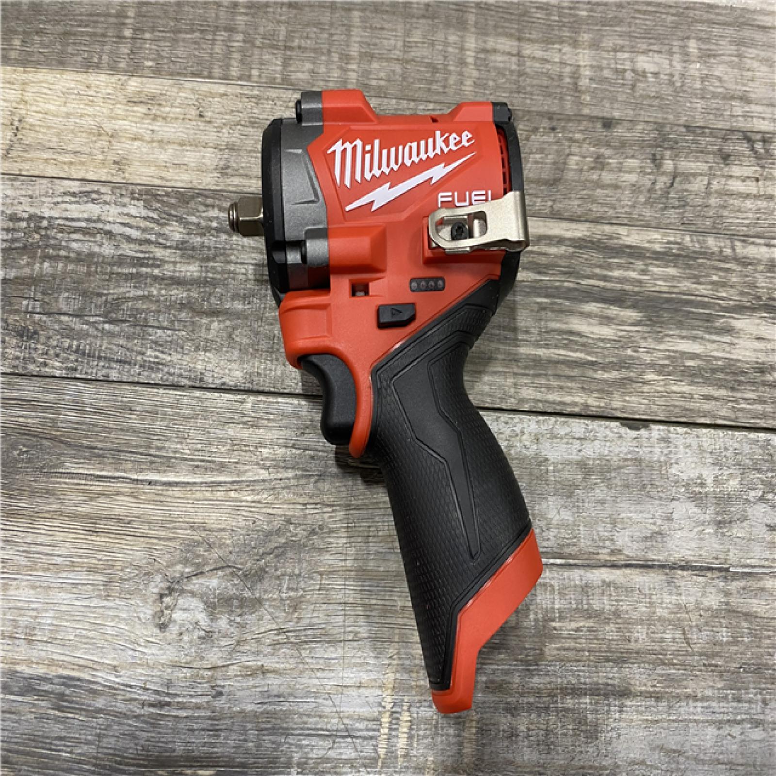 AS-IS Milwaukee FUEL 12V Lithium-Ion Brushless Cordless Stubby 3/8 in. Impact Wrench (Tool-Only)