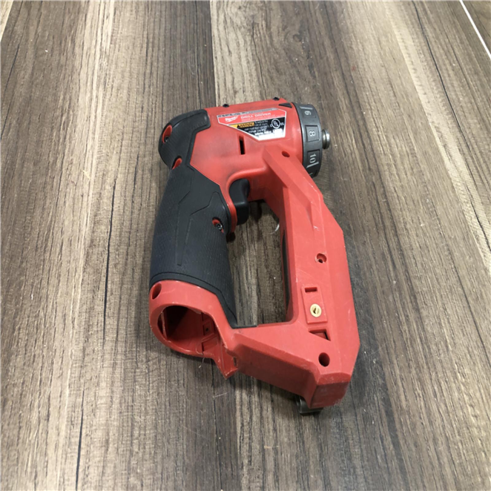 AS-IS Milwaukee FUEL 12V Lithium-Ion Brushless Cordless 4-in-1 Installation 3/8 in. Drill Driver with 4 Tool Head (Tool-Only)