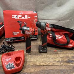 AS-IS Milwaukee 3497-22 12V Brushless Hammer Drill and Impact Driver Combo Kit