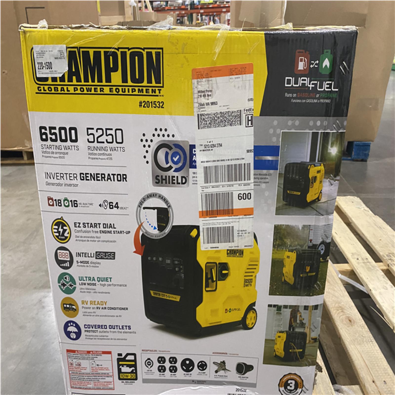 Dallas Location -NEW- Champion 201532 6500W Dual Fuel Inverter Generator