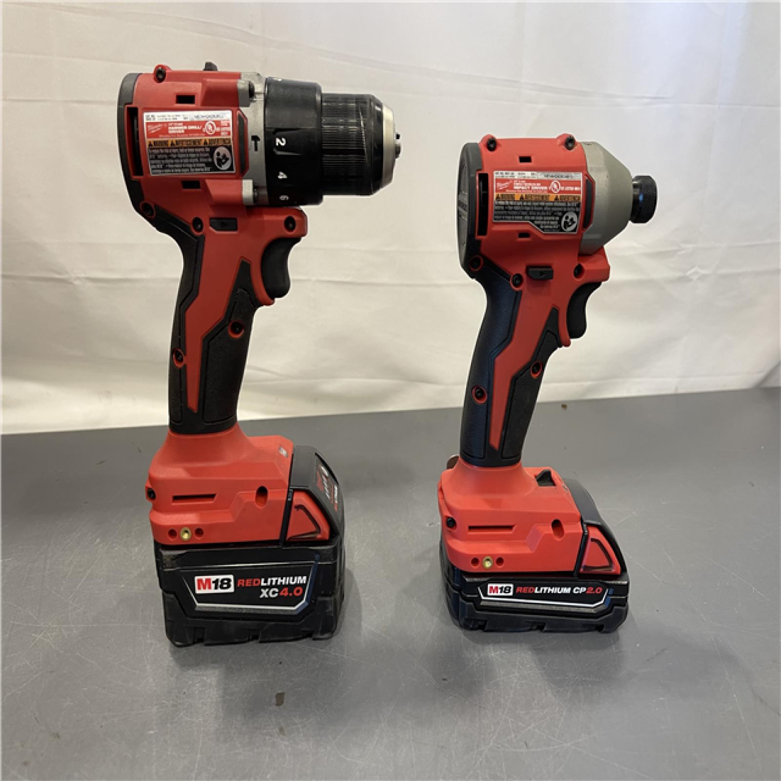 AS-IS - Milwaukee M18 18-Volt Lithium-Ion Brushless Cordless Compact Hammer Drill/Impact Combo Kit