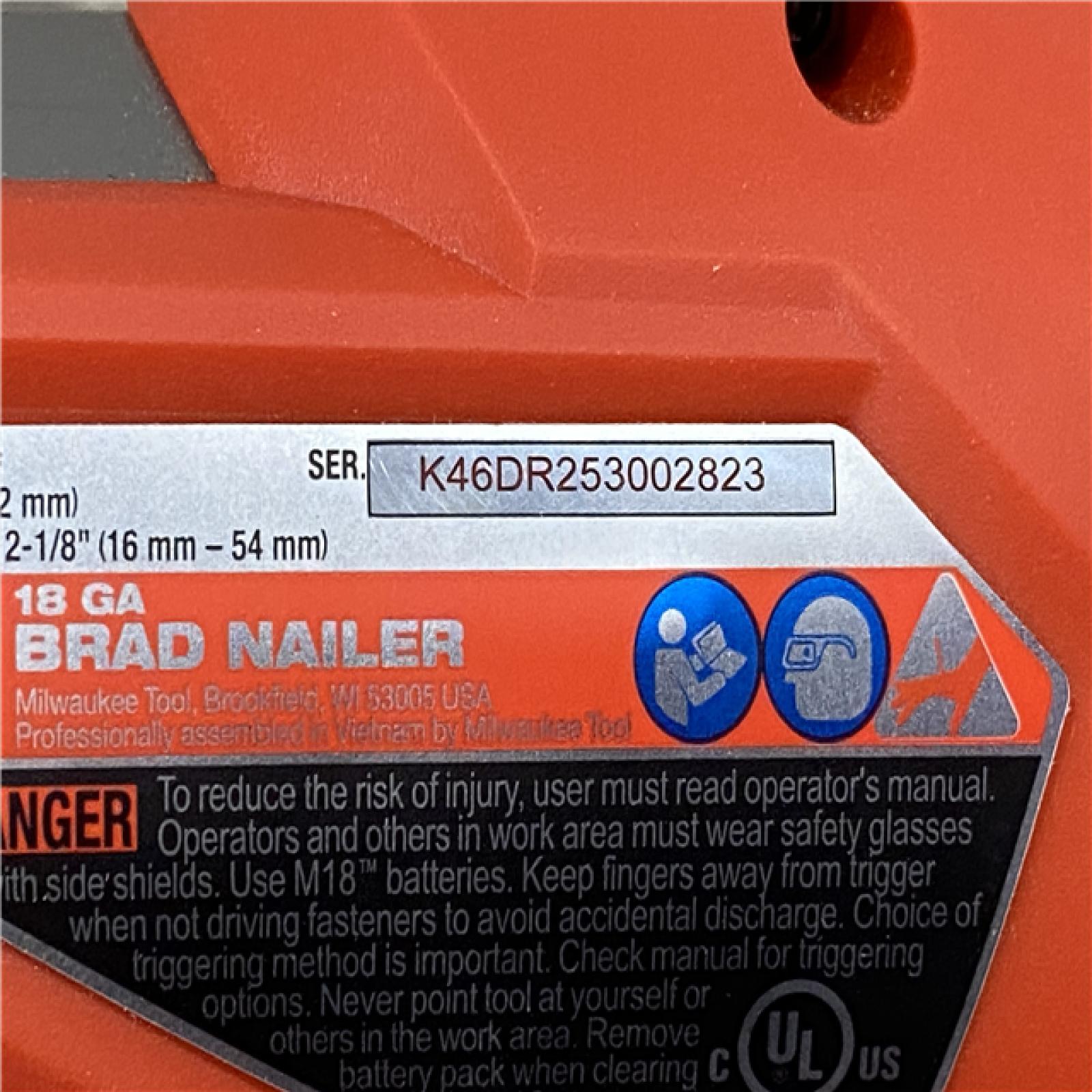 AS-IS Milwaukee FUEL 18-Volt Lithium-Ion Brushless Cordless Gen II 18-Gauge Brad Nailer (Tool-Only)