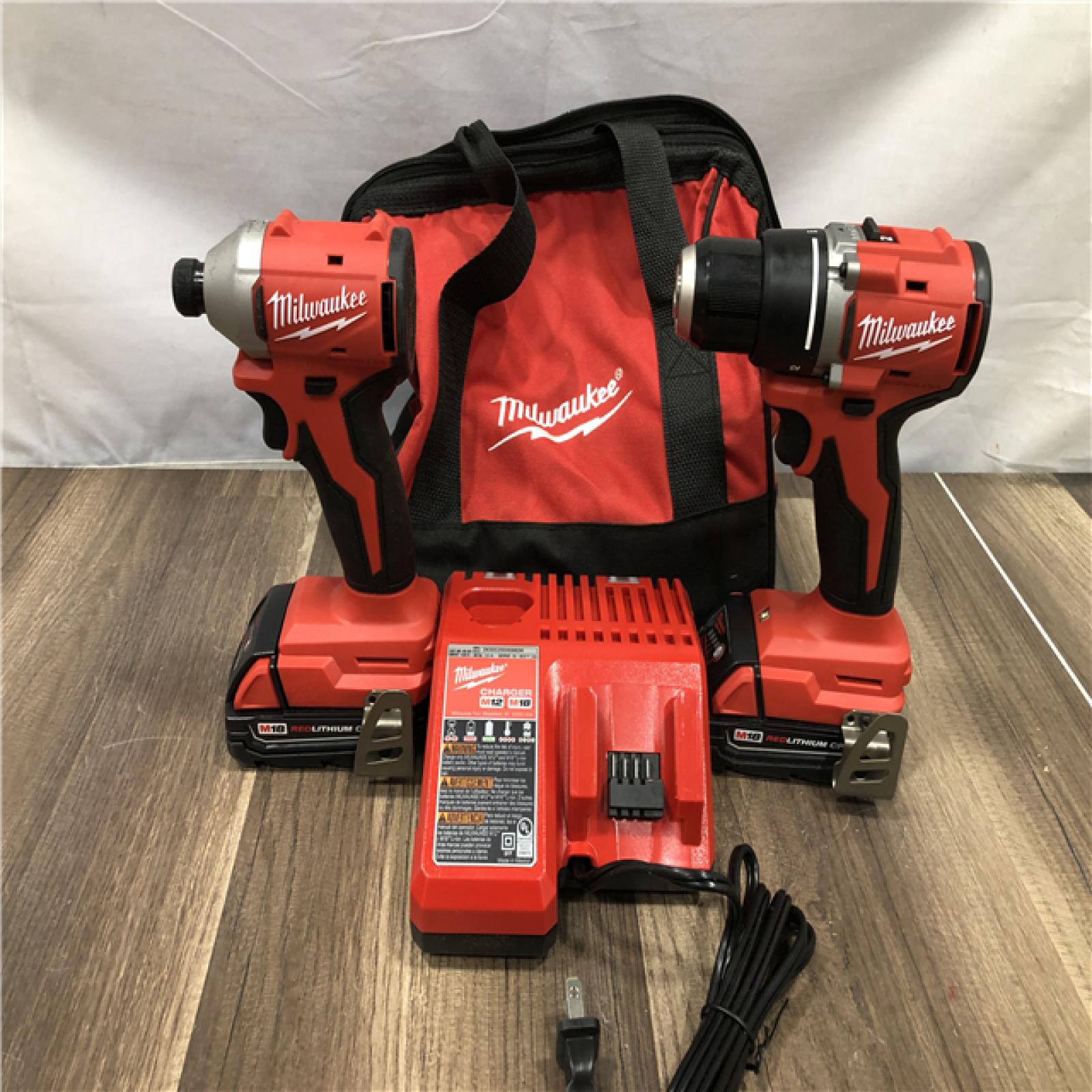 AS-IS Milwaukee 18V Lithium-Ion Brushless Cordless Compact Drill/Impact Combo Kit