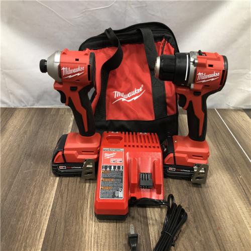AS-IS Milwaukee 18V Lithium-Ion Brushless Cordless Compact Drill/Impact Combo Kit