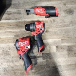 HOUSTON LOCATION - AS-IS MILWAUKEE 3 TOOL COMBO KIT W/ (2) BATTERY & CHARGER
