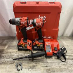 LIKE NEW - Milwaukee  FUEL 18V Lithium-Ion Brushless Cordless Hammer Drill and Impact Driver Combo Kit