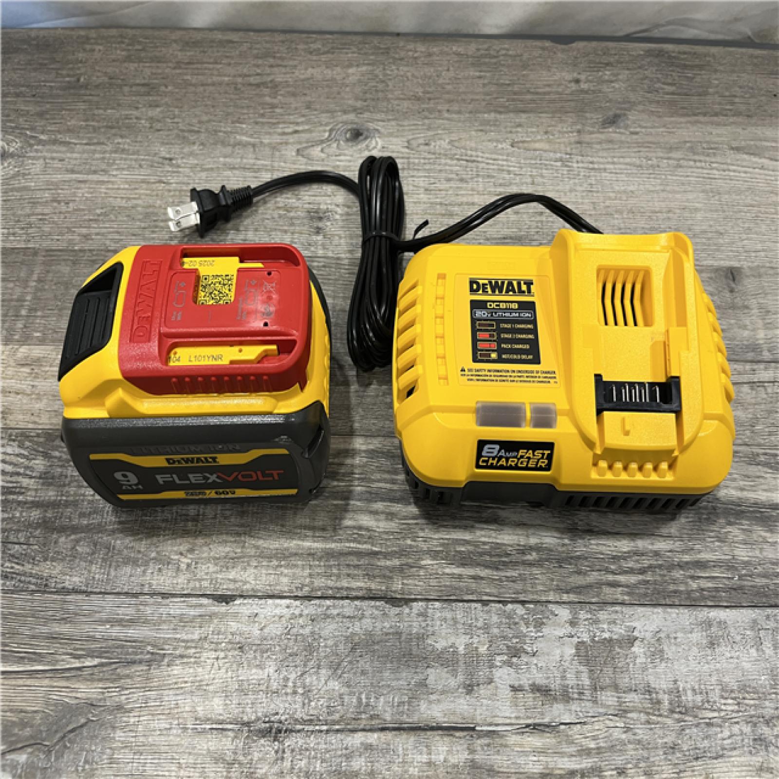 AS-IS DEWALT 20V/60V MAX FLEXVOLT Lithium-Ion 9.0Ah Battery and Charger Starter Kit