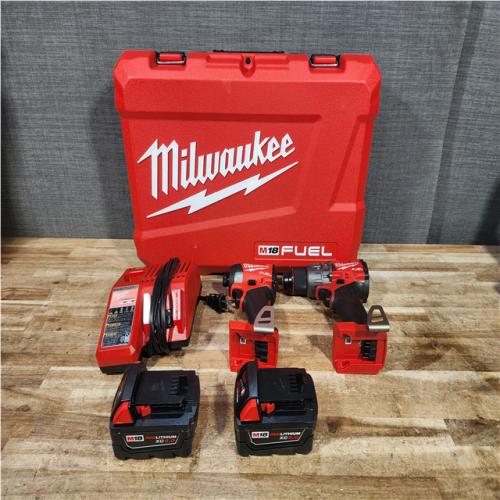 Houston Location AS-IS Milwaukee FUEL 18V Lithium-Ion Brushless Cordless Hammer Drill and Impact Driver Combo Kit