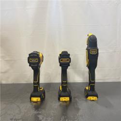 AS-IS- DeWalt 20V MAX Lithium-Ion Cordless 3-Tool Combo Kit with (2) FLEXVOLT 6.0 Ah Batteries and Charger