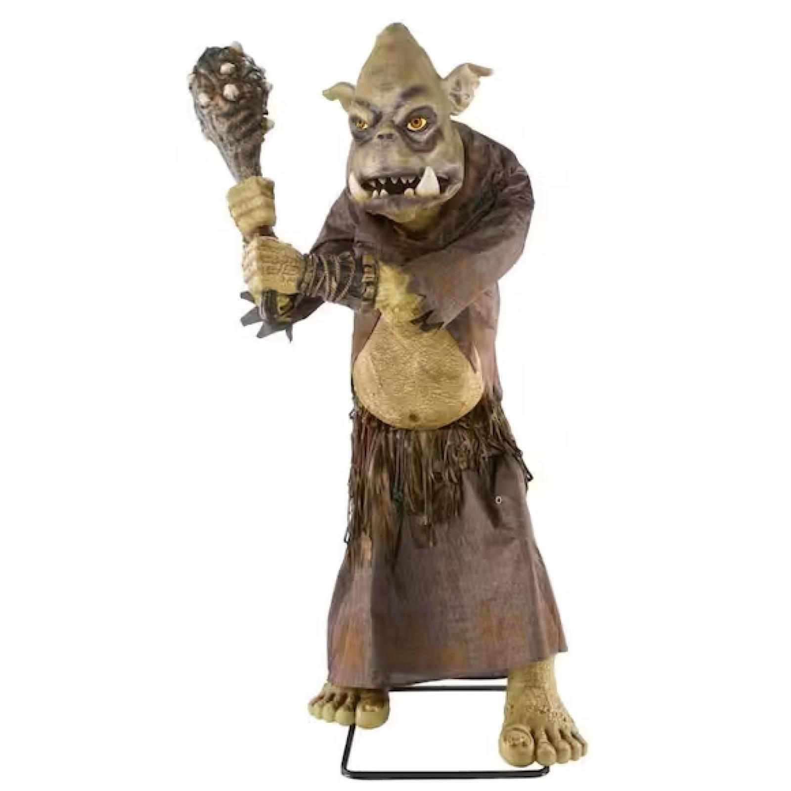 DALLAS LOCATION- AS-IS Home Accents Holiday 8 ft. Gruesome Grounds Giant-Sized Animated LED Tumble the Troll H11