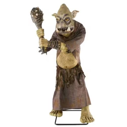 DALLAS LOCATION- AS-IS Home Accents Holiday 8 ft. Gruesome Grounds Giant-Sized Animated LED Tumble the Troll H11