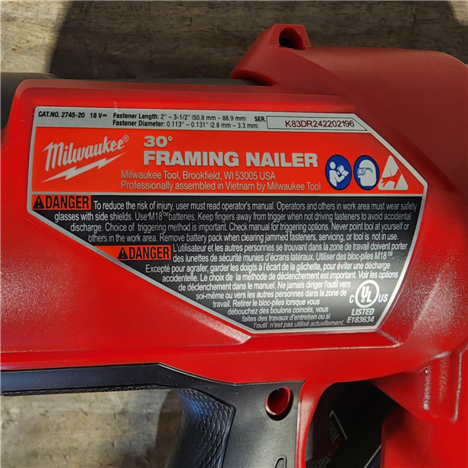 HOUSTON LOCATION - AS-IS (APPEARS LIKE NEW) M18 FUEL 3-1/2 in. 18-Volt 30-Degree Lithium-Ion Brushless Cordless Framing Nailer (Tool-Only)
