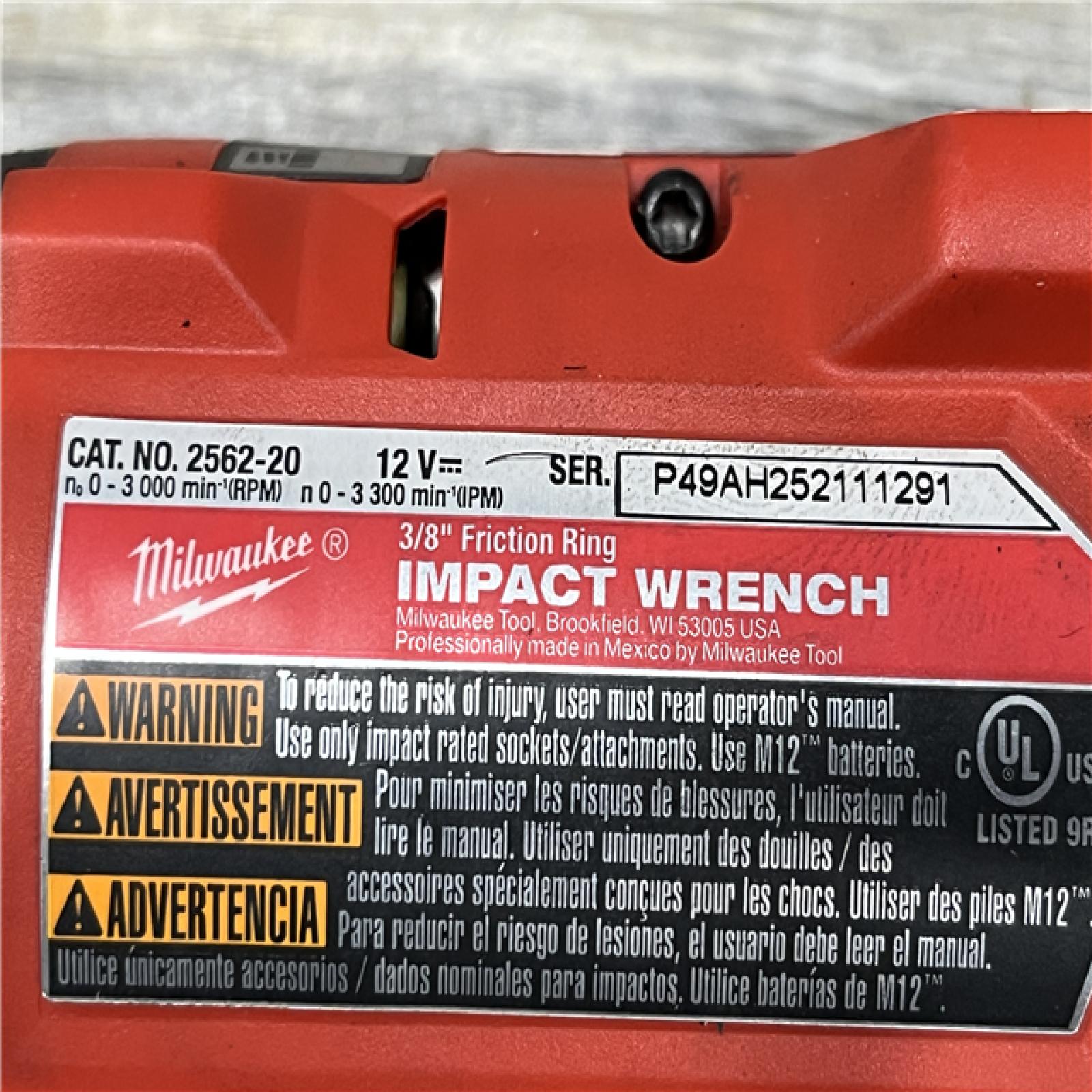 AS-IS Milwaukee FUEL 12V Li-Ion Brushless Cordless Stubby 3/8 in. Impact Wrench Kit