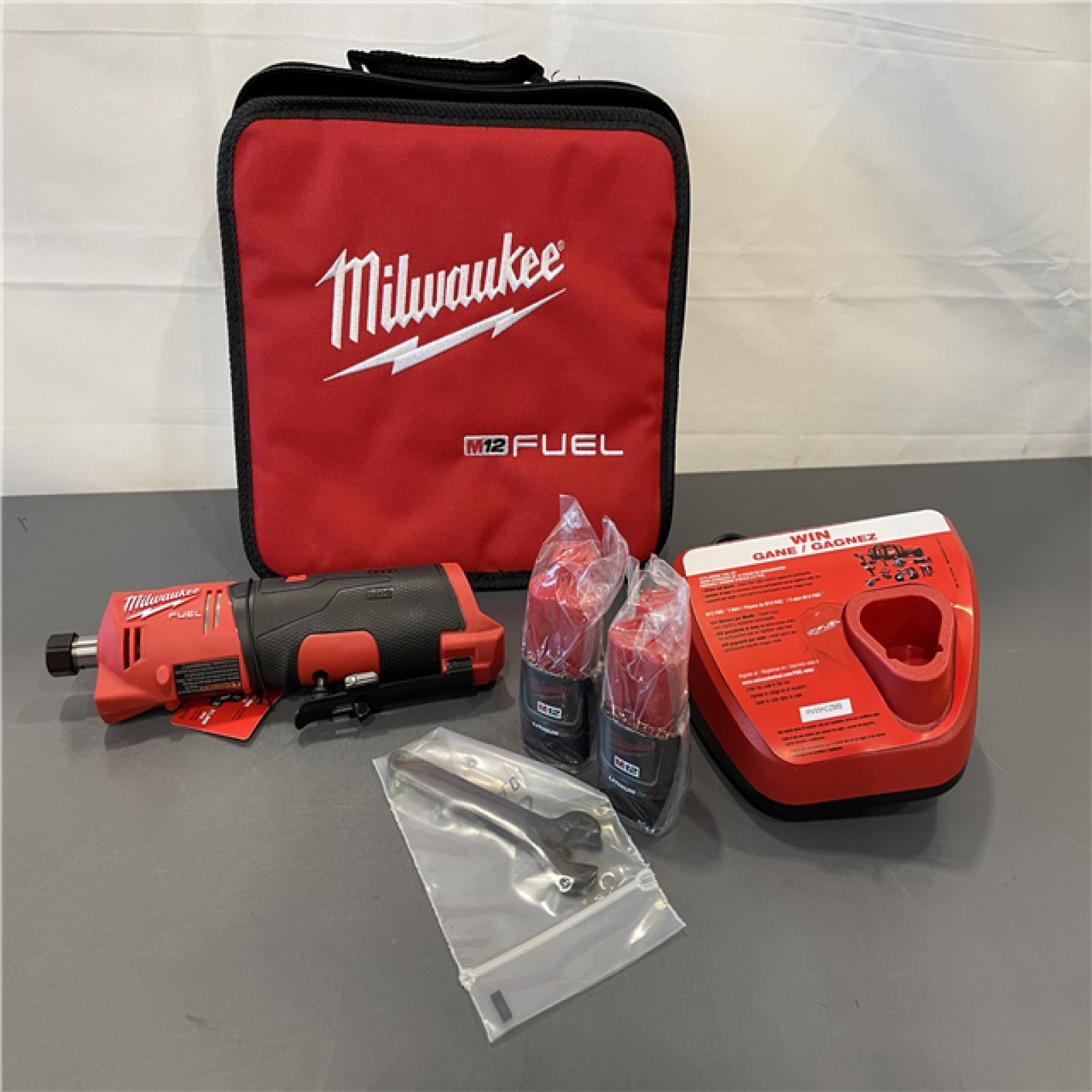 Like New! - Milwaukee FUEL 12V 1/4 Cordless Brushless Straight Die Grinder Kit