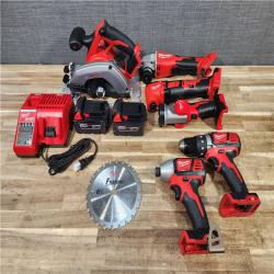 HOUSTON LOCATION - AS - IS Milwaukee 6 Tool Combo Kit W/ (2) Battery & Charger