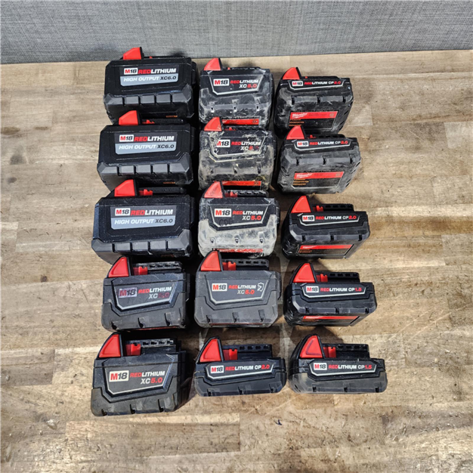 HOUSTON LOCATION - AS-IS MILWAUKEE BATTERY PACK QTY - 15