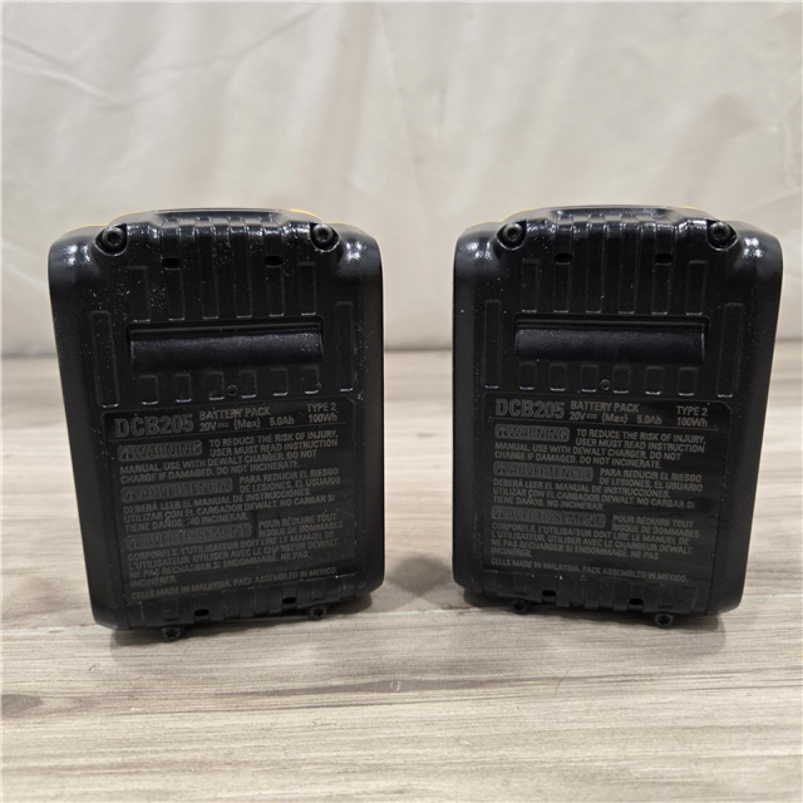 AS-IS DEWALT 20V MAX XR Premium Lithium-Ion 5.0Ah Battery Pack (2 Pack)